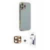 MARSİLYAN™- iPhone 16 Pro Max Kılıf Yankı Serisi - Siyah Bilvis 3X AR Hayalet Cam Ekran Koruyucu + Pers Alüminyum Kamera Lens - CLTM