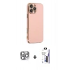 MARSİLYAN™- iPhone 16 Pro Max Kılıf Yankı Serisi - Siyah Bilvis 3X AR Hayalet Cam Ekran Koruyucu + Pers Alüminyum Kamera Lens - GI