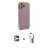 MARSİLYAN™- iPhone 16 Pro Max Kılıf Yankı Serisi - Siyah Bilvis 3X AR Hayalet Cam Ekran Koruyucu + PVD Metal Kamera Lens - GD