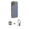 MARSİLYAN™- iPhone 16 Pro Max Kılıf Yankı Serisi - Siyah Bilvis 3X AR Hayalet Cam Ekran Koruyucu + PVD Metal Kamera Lens - GD