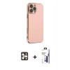 MARSİLYAN™- iPhone 16 Pro Max Kılıf Yankı Serisi - Siyah Bilvis 3X AR Hayalet Cam Ekran Koruyucu + PVD Metal Kamera Lens - GD