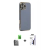 MARSİLYAN™- iPhone 16 Pro Max Kılıf Yankı Serisi - Siyah Bilvis 3X AR Hayalet Cam Ekran Koruyucu + Raze Metal Kamera Lens - SH