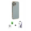 MARSİLYAN™- iPhone 16 Pro Max Kılıf Yankı Serisi - Siyah Bilvis 3X AR Hayalet Cam Ekran Koruyucu + Raze Metal Kamera Lens - BZ