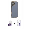 MARSİLYAN™- iPhone 16 Pro Max Kılıf Yankı Serisi - Siyah Bilvis 3X AR HD Cam Ekran Koruyucu + Bilvis Titan Kamera Lens - SH