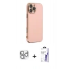 MARSİLYAN™- iPhone 16 Pro Max Kılıf Yankı Serisi - Siyah Bilvis 3X AR HD Cam Ekran Koruyucu + Pers Alüminyum Kamera Lens - GS
