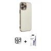 MARSİLYAN™- iPhone 16 Pro Max Kılıf Yankı Serisi - Siyah Bilvis 3X AR HD Cam Ekran Koruyucu + Pers Alüminyum Kamera Lens - GI