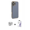 MARSİLYAN™- iPhone 16 Pro Max Kılıf Yankı Serisi - Siyah Bilvis 3X AR HD Cam Ekran Koruyucu + Pers Alüminyum Kamera Lens - GS
