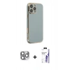 MARSİLYAN™- iPhone 16 Pro Max Kılıf Yankı Serisi - Siyah Bilvis 3X AR HD Cam Ekran Koruyucu + Pers Alüminyum Kamera Lens - GI
