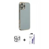 MARSİLYAN™- iPhone 16 Pro Max Kılıf Yankı Serisi - Siyah Bilvis 3X AR HD Cam Ekran Koruyucu + Pers Alüminyum Kamera Lens - GS