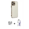 MARSİLYAN™- iPhone 16 Pro Max Kılıf Yankı Serisi - Siyah Bilvis 3X AR HD Cam Ekran Koruyucu + Pers Alüminyum Kamera Lens - GS