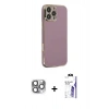 MARSİLYAN™- iPhone 16 Pro Max Kılıf Yankı Serisi - Siyah Bilvis 3X AR HD Cam Ekran Koruyucu + Pers Alüminyum Kamera Lens - GI