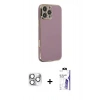 MARSİLYAN™- iPhone 16 Pro Max Kılıf Yankı Serisi - Siyah Bilvis 3X AR HD Cam Ekran Koruyucu + Pers Alüminyum Kamera Lens - GS