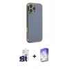 MARSİLYAN™- iPhone 16 Pro Max Kılıf Yankı Serisi - Siyah Bilvis 5in1 3D Magic Cam Ekran Koruyucu + Bilvis Titan Kamera Lens - SH
