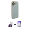 MARSİLYAN™- iPhone 16 Pro Max Kılıf Yankı Serisi - Siyah Bilvis 5in1 3D Magic Cam Ekran Koruyucu + Bilvis Titan Kamera Lens - SH