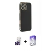 MARSİLYAN™- iPhone 16 Pro Max Kılıf Yankı Serisi - Siyah Bilvis 5in1 3D Magic Cam Ekran Koruyucu + Bilvis Titan Kamera Lens - TMGI