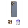 MARSİLYAN™- iPhone 16 Pro Max Kılıf Yankı Serisi - Siyah Bilvis 5in1 3D Magic Cam Ekran Koruyucu + Pers Alüminyum Kamera Lens - CLTM