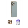 MARSİLYAN™- iPhone 16 Pro Max Kılıf Yankı Serisi - Siyah Bilvis 5in1 3D Magic Cam Ekran Koruyucu + Pers Alüminyum Kamera Lens - CLTM