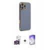 MARSİLYAN™- iPhone 16 Pro Max Kılıf Yankı Serisi - Siyah Bilvis 5in1 3D Magic Cam Ekran Koruyucu + Gümüş Bilvis Titan Kamera Lens
