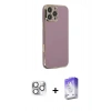 MARSİLYAN™- iPhone 16 Pro Max Kılıf Yankı Serisi - Siyah Bilvis 5in1 3D Magic Cam Ekran Koruyucu + Gümüş Pers Alüminyum Kamera Lens