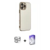 MARSİLYAN™- iPhone 16 Pro Max Kılıf Yankı Serisi - Siyah Bilvis 5in1 3D Magic Cam Ekran Koruyucu + Gümüş Pers Alüminyum Kamera Lens