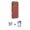 MARSİLYAN™- iPhone 16 Pro Max Kılıf Yankı Serisi - Siyah Bilvis 5in1 3D Magic Cam Ekran Koruyucu + Gümüş Pers Alüminyum Kamera Lens
