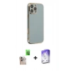 MARSİLYAN™- iPhone 16 Pro Max Kılıf Yankı Serisi - Siyah Bilvis 5in1 3D Magic Cam Ekran Koruyucu + Raze Metal Kamera Lens - NLGY