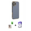MARSİLYAN™- iPhone 16 Pro Max Kılıf Yankı Serisi - Siyah Bilvis 5in1 3D Magic Cam Ekran Koruyucu + Raze Metal Kamera Lens - NLGY
