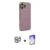 MARSİLYAN™- iPhone 16 Pro Max Kılıf Yankı Serisi - Siyah Bilvis 5in1 3D Magic Cam Ekran Koruyucu + Pers Alüminyum Kamera Lens - GI