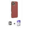 MARSİLYAN™- iPhone 16 Pro Max Kılıf Yankı Serisi - Siyah Bilvis 5in1 3D Magic Cam Ekran Koruyucu + PVD Metal Kamera Lens - GD