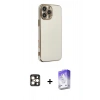 MARSİLYAN™- iPhone 16 Pro Max Kılıf Yankı Serisi - Siyah Bilvis 5in1 3D Magic Cam Ekran Koruyucu + PVD Metal Kamera Lens - GD