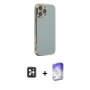 MARSİLYAN™- iPhone 16 Pro Max Kılıf Yankı Serisi - Siyah Bilvis 5in1 3D Magic Cam Ekran Koruyucu + PVD Metal Kamera Lens - SH