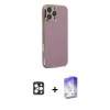 MARSİLYAN™- iPhone 16 Pro Max Kılıf Yankı Serisi - Siyah Bilvis 5in1 3D Magic Cam Ekran Koruyucu + PVD Metal Kamera Lens - GD