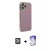 MARSİLYAN™- iPhone 16 Pro Max Kılıf Yankı Serisi - Siyah Bilvis 5in1 3D Magic Cam Ekran Koruyucu + PVD Metal Kamera Lens - SH