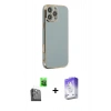 MARSİLYAN™- iPhone 16 Pro Max Kılıf Yankı Serisi - Siyah Bilvis 5in1 3D Magic Cam Ekran Koruyucu + Raze Metal Kamera Lens - SH