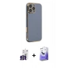MARSİLYAN™- iPhone 16 Pro Max Kılıf Yankı Serisi - Siyah Bilvis 5in1 5D Magic Hayalet Cam Ekran Koruyucu + Bilvis Titan Kamera Lens - TMGI