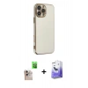 MARSİLYAN™- iPhone 16 Pro Max Kılıf Yankı Serisi - Siyah Bilvis 5in1 5D Magic Hayalet Cam Ekran Koruyucu + Raze Metal Kamera Lens - NLGY