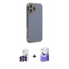MARSİLYAN™- iPhone 16 Pro Max Kılıf Yankı Serisi - Siyah Bilvis 5in1 5D Magic Hayalet Cam Ekran Koruyucu + Bilvis Titan Kamera Lens - GS