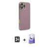 MARSİLYAN™- iPhone 16 Pro Max Kılıf Yankı Serisi - Siyah Bilvis 5in1 5D Magic Hayalet Cam Ekran Koruyucu + PVD Metal Kamera Lens - SH
