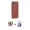 MARSİLYAN™- iPhone 16 Pro Max Kılıf Yankı Serisi - Siyah Bilvis 5in1 5D Magic Hayalet Cam Ekran Koruyucu + Pers Alüminyum Kamera Lens - CLTM