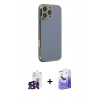 MARSİLYAN™- iPhone 16 Pro Max Kılıf Yankı Serisi - Siyah Bilvis 5in1 5D Magic Hayalet Cam Ekran Koruyucu + Siyah Bilvis Titan Kamera Lens