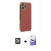MARSİLYAN™- iPhone 16 Pro Max Kılıf Yankı Serisi - Siyah Bilvis 5in1 5D Magic Hayalet Cam Ekran Koruyucu + PVD Metal Kamera Lens - SH
