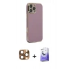MARSİLYAN™- iPhone 16 Pro Max Kılıf Yankı Serisi - Siyah Bilvis 5in1 5D Magic Hayalet Cam Ekran Koruyucu + Pers Alüminyum Kamera Lens - CLTM