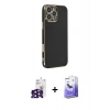 MARSİLYAN™- iPhone 16 Pro Max Kılıf Yankı Serisi - Siyah Bilvis 5in1 5D Magic Hayalet Cam Ekran Koruyucu + Siyah Bilvis Titan Kamera Lens