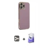 MARSİLYAN™- iPhone 16 Pro Max Kılıf Yankı Serisi - Siyah Bilvis 5in1 5D Magic Hayalet Cam Ekran Koruyucu + PVD Metal Kamera Lens - GD