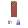 MARSİLYAN™- iPhone 16 Pro Max Kılıf Yankı Serisi - Siyah Bilvis 5in1 5D Magic Hayalet Cam Ekran Koruyucu + Pers Alüminyum Kamera Lens - GS