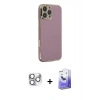 MARSİLYAN™- iPhone 16 Pro Max Kılıf Yankı Serisi - Siyah Bilvis 5in1 5D Magic Hayalet Cam Ekran Koruyucu + Pers Alüminyum Kamera Lens - GS