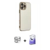 MARSİLYAN™- iPhone 16 Pro Max Kılıf Yankı Serisi - Siyah Bilvis 5in1 5D Magic Hayalet Cam Ekran Koruyucu + Pers Alüminyum Kamera Lens - GS