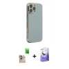 MARSİLYAN™- iPhone 16 Pro Max Kılıf Yankı Serisi - Siyah Bilvis 5in1 5D Magic Hayalet Cam Ekran Koruyucu + Raze Metal Kamera Lens - NLGY