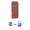 MARSİLYAN™- iPhone 16 Pro Max Kılıf Yankı Serisi - Siyah Bilvis 5in1 5D Magic Hayalet Cam Ekran Koruyucu + PVD Metal Kamera Lens - GD