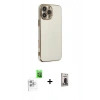 MARSİLYAN™- iPhone 16 Pro Max Kılıf Yankı Serisi - Siyah Bilvis Hayalet Cam Ekran Koruyucu + Raze Metal Kamera Lens - BZ